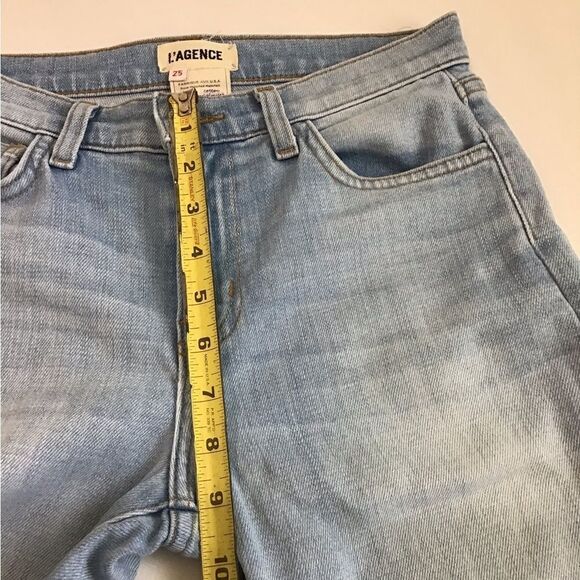 L’AGENCE Blue High Waist Denim Cropped Jeans Size 25 - Picture 11 of 11